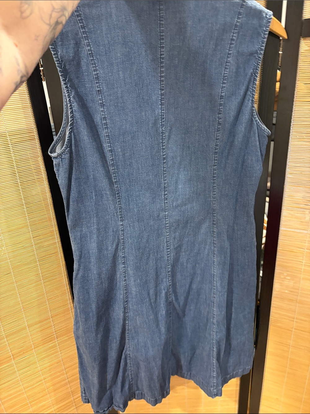 Anne Klein Sleeveless Denim Midi Dress in Blue - Picture 4 of 7